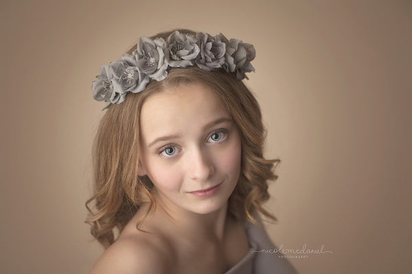 Mia Floral Crown • Organic Crown • Rosette Crown • Grapevine Crown • Wedding Headpiece • Bohemian Halo | Ready To Ship • by Sew Trendy