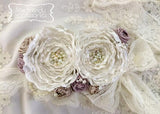 Gina Floral Sash • Blush • Natural • Ivory • Girl Sash | READY TO SHIP • by Sew Trendy