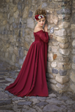 Cynthia Girls Gown •  Full Circle Chiffon Skirt • Lace Off the Shoulder Top • Girls Couture • Princess Photo Shoot • Birthday Dress • by Sew Trendy