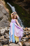 Flora Gown • Girls Couture Gown • Chiffon Panel Gown • by Sew Trendy