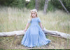 Frankie Girls Gown • Flutter Sleeve Gown • Knit Ruffled Girls Dress • Tea Length Full Circle Dress • by Sew Trendy