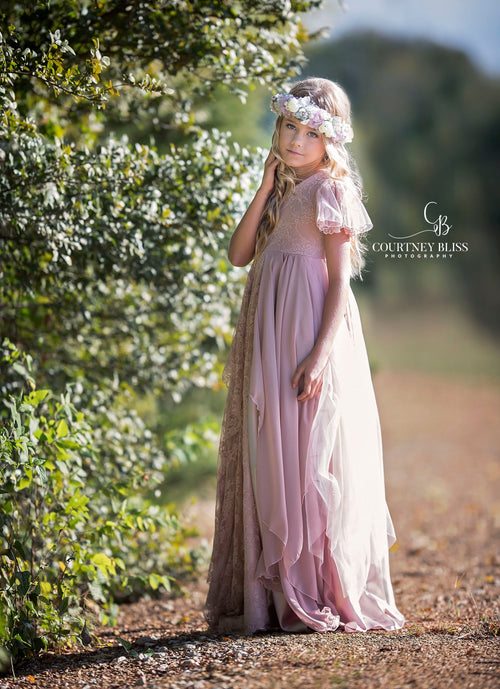 Gretel Gown • Tiered Girls Couture Gown • Girls Full Circle Gown • Layered Chiffon Gown • by Sew Trendy