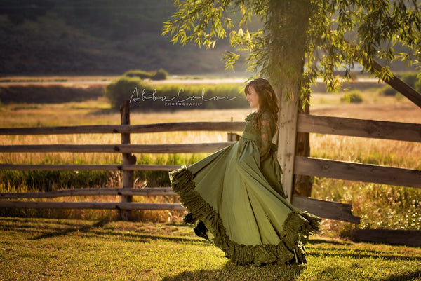 Marie Gown • Vintage Style Chiffon Dress • Girls Country Dress • Girls Lace Chemise • by Sew Trendy