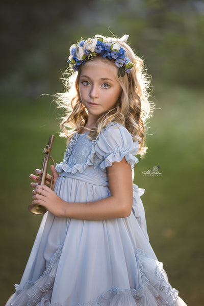 Lavender Blue Floral Crown • Organic Crown • Bohemian Crown • Lavender Crown • Flower Girl Crown • Wedding Crown • Photo Shoot Crown | Ready to Ship • by Sew Trendy