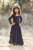 Paisley Gown • Girls Off the Shoulder Dress• Paisley Lace Gown • by Sew Trendy