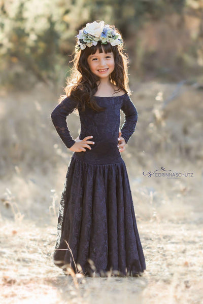 Paisley Gown • Girls Off the Shoulder Dress• Paisley Lace Gown • by Sew Trendy