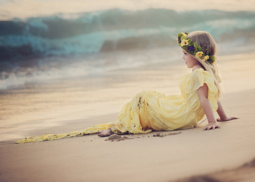 Reece Gown • Girls Vintage Dress • Flowing Hand Made Dress • Classic Vintage Chiffon Gown • Ruffle Night Gown • Girls Chemise • by Sew Trendy