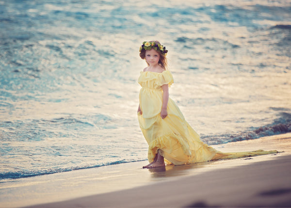 Reece Gown • Girls Vintage Dress • Flowing Hand Made Dress • Classic Vintage Chiffon Gown • Ruffle Night Gown • Girls Chemise • by Sew Trendy