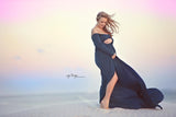 Miriam Gown • Long Sleeve Maternity Gown • Off the Shoulder Dress • Maternity Gown • Renaissance Gown • Soft Knit Maternity Gown • Bohemian • by Sew Trendy