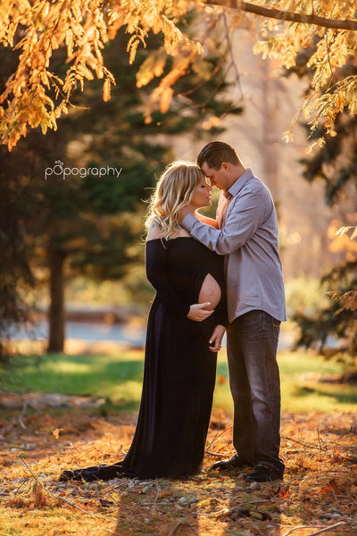 Miriam Gown • Long Sleeve Maternity Gown • Off the Shoulder Dress • Maternity Gown • Renaissance Gown • Soft Knit Maternity Gown • Bohemian • by Sew Trendy