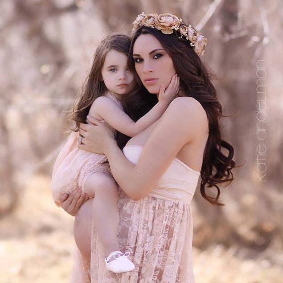 Jennifer Gown Lace Maternity Gown • Sweetheart Style Maternity Gown • Lace Dress • Bridesmaid Dress • Senior Photo Shoot • by Sew Trendy