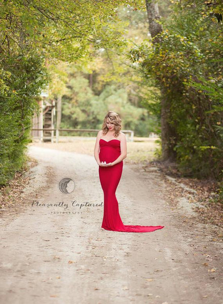 Jessica Gown • Fitted Maternity Gown • Slim Fit Maternity Gown • Sweetheart Neckline Maternity Dress • Maxi Dress • Bridesmaid Dress • by Sew Trendy