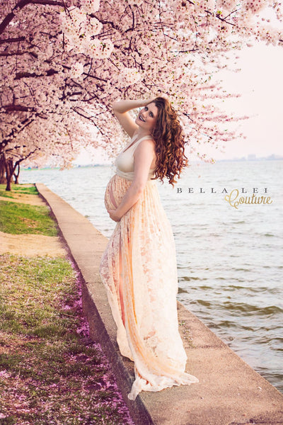 Merinda Gown • Lace Infinity Gown • Lace Maternity Gown • Maternity Dress • Maxi Dress • Senior Photo Shoot • Bridesmaid Dress • by Sew Trendy
