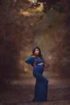 Crisanta Gown • Fitted Maternity Gown • Ruffle Top Maternity Gown • Off Shoulder Maternity Gown • Long sleeve maternity gown • Bridesmaid Dress  • fitted maternity gown • Photo Shoot • by Sew Trendy