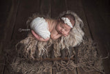 Mini Evelyn Newborn Floral Crown • Newborn Flower Crown • Simple Crown • Bohemian Crown • Ivory Floral Crown • Dainty Floral Crown | READY TO SHIP • by Sew Trendy