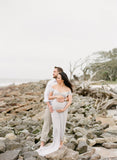 Kiara Gown • Short Sleeve Maternity Gown • Off The Shoulder Gown • Knit Maternity Gown • Maxi Dress • Pregnancy Dress • by Sew Trendy