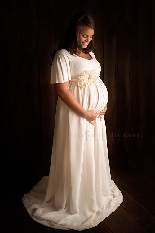 Hailey Gown • Flutter Sleeve Maternity Gown • Chiffon Gown • Sheer Chiffon Maternity Dress • by Sew Trendy
