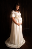 Hailey Gown • Flutter Sleeve Maternity Gown • Chiffon Gown • Sheer Chiffon Maternity Dress • by Sew Trendy