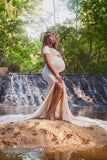 Angela Gown • Slim Fit Gown • Mermaid Style Maternity Gown • Sheer Maternity Gown •  Maternity Photo Shoot Gown • Event Gown • Wedding Dress