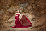 USED Small Angela Gown • Slim Fit Gown • Mermaid Style Maternity Gown • Sheer Maternity Gown •  Maternity Photo Shoot Gown • Event Gown • Wedding Dress