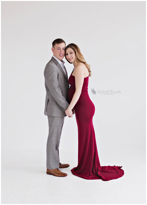 Anita Gown • One Shoulder Gown • Fitted Gown • Pregnancy Gown • Slim Fit Maternity Gown • Wedding Gown • Party Gown • Holiday Dress • by Sew Trendy