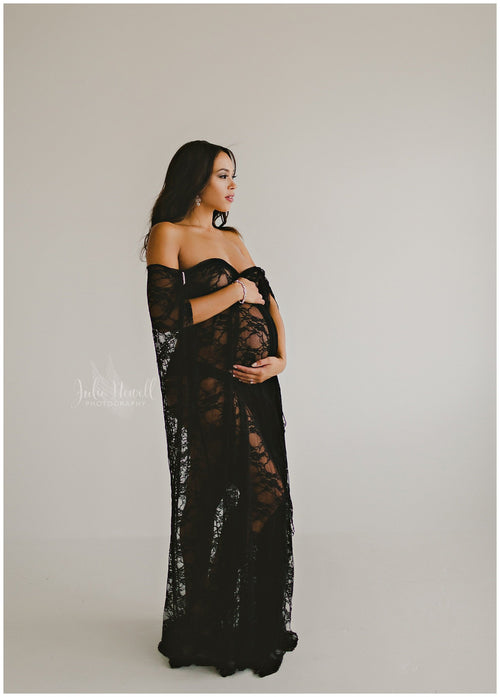 Aphrodite Robe • Vintage Lace Robe • Lace Maternity Robe • Maternity Gown • Robe • Maternity Photos • Pregnancy Robe • Lingerie • Robe Set • by Sew Trendy