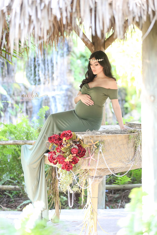 Audrey Gown • Fitted Maternity Gown • Cap Sleeve Maternity Gown • Slim Fit Gown • Sweetheart Style Dress • Bridesmaid Dress  • Event Gown • Photo Shoot • by Sew Trendy