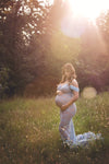 Catherine Gown • Lace Sweetheart Gown • Fitted Pregnancy Gown • Slim Fit Lace Gown • Chiffon Droop Sleeves • Maternity Photo Shoot • by Sew Trendy