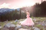 Celine Gown • Sweetheart Lace and Tulle Pregnancy Dress • Fitted Mermaid Style Maternity Gown • by Sew Trendy