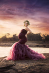 Celine Gown • Sweetheart Lace and Tulle Pregnancy Dress • Fitted Mermaid Style Maternity Gown • by Sew Trendy