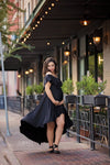 Keeley Gown • Hi Low Maternity Gown • Flowy Fit Maternity Gown • Off The Shoulder Gown • Knit Maternity Gown • Maxi Dress • Pregnancy Dress • by Sew Trendy