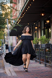 Keeley Gown • Hi Low Maternity Gown • Flowy Fit Maternity Gown • Off The Shoulder Gown • Knit Maternity Gown • Maxi Dress • Pregnancy Dress • by Sew Trendy