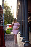 Felicia Dress • Lace Flounce Maternity Dress • Fitted Lace Maternity Cocktail Gown • Flounce Top cocktail dress • Knee Length Maternity Gown • Slim Fit Gown • by Sew Trendy