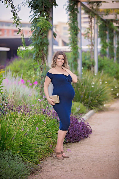 Monica Dress • Cocktail Gown • Off the Shoulder Sweetheart Dress • Knee Length Maternity Gown • Slim Fit Gown • Cocktail Dress • by Sew Trendy