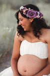 Amethyst Floral Crown • Fall Floral Crown • Vintage Grapevine Floral • Maternity Crown • Flower Girl Headpiece •  | Ready To Ship • by Sew Trendy
