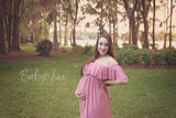 Corbyn Gown • Flowy Fit Maternity Gown • Off The Shoulder Gown • Knit Maternity Gown • Maxi Dress • Pregnancy Dress • Maternity Outfit • by Sew Trendy