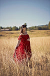 Deja Gown • Hi Low Lace Maternity Gown • Flowy Fit Maternity Gown • Off The Shoulder Gown • Knit Maternity Gown • Maxi Dress • Pregnancy Dress • by Sew Trendy