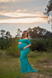 Elaine Gown • Fitted Maternity Gown • Banded Top Maternity Dress •  Maternity Dress for Photo Shoot • Photos • by Sew Trendy