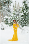 Emerlie Gown • Fitted Maternity Gown • Long Sleeve Maternity Gown • Slim Fit Maternity Gown • Maxi Dress  • by Sew Trendy