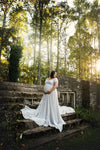 Faythe Gown • Sweetheart Sheer Gown • Chiffon Off the Shoulder Dress • Short Sleeve Maternity Gown • by Sew Trendy