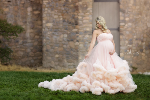 Harlow Gown • Couture Ruffle Gown • Couture Maternity Gown • Belle Gown • Couture • by Sew Trendy