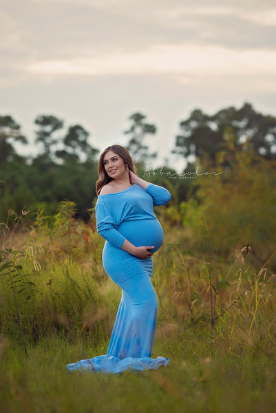 Jaden Gown • Slouch Top Fitted Gown • Knit Maternity Gown • Bridesmaid Gown • Holiday Dress• by Sew Trendy