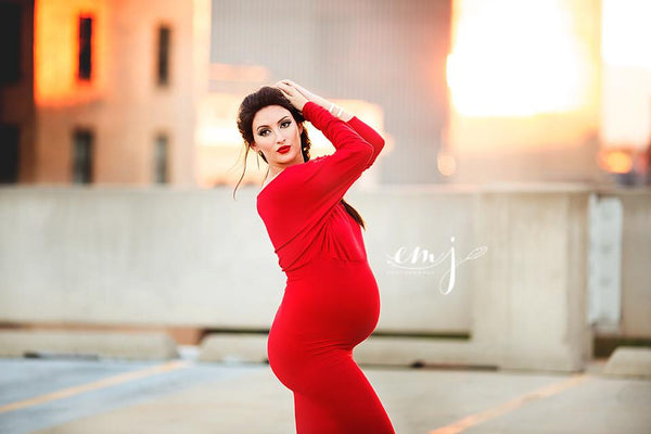 Jaden Gown • Slouch Top Fitted Gown • Knit Maternity Gown • Bridesmaid Gown • Holiday Dress• by Sew Trendy