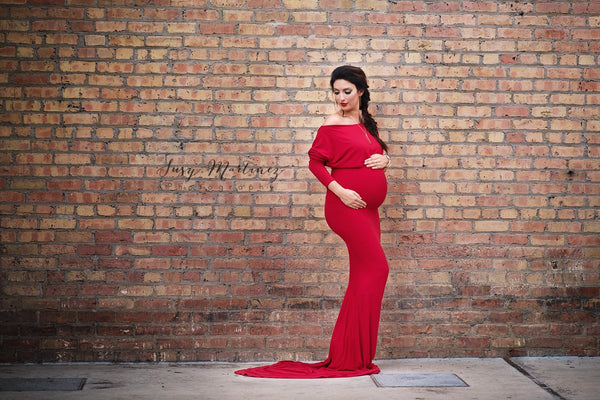 Jaden Gown • Slouch Top Fitted Gown • Knit Maternity Gown • Bridesmaid Gown • Holiday Dress• by Sew Trendy