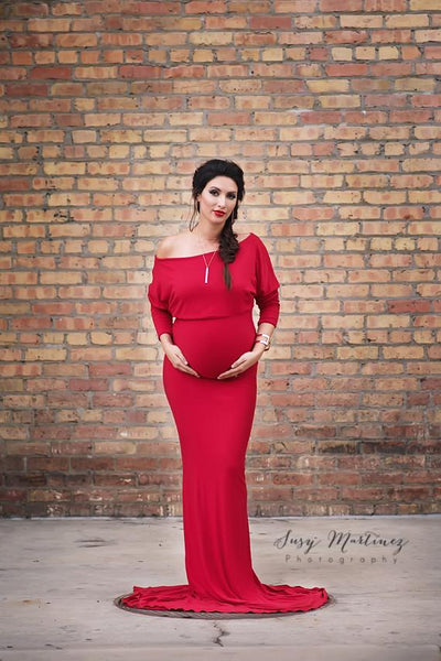 Jaden Gown • Slouch Top Fitted Gown • Knit Maternity Gown • Bridesmaid Gown • Holiday Dress• by Sew Trendy