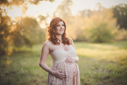 Jennifer Gown Lace Maternity Gown • Sweetheart Style Maternity Gown • Lace Dress • Bridesmaid Dress • Senior Photo Shoot • by Sew Trendy