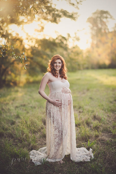 Jennifer Gown Lace Maternity Gown • Sweetheart Style Maternity Gown • Lace Dress • Bridesmaid Dress • Senior Photo Shoot • by Sew Trendy