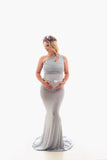 Vera Gown • Fitted Maternity Gown • Infinity Top Slim Fit • Bridesmaid Dress • by Sew Trendy