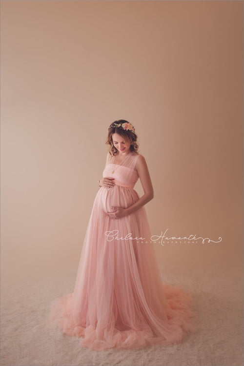 Kaitlyn Gown • Mesh Infinity Gown • Maternity Dress • Pregnancy Gown • Bridesmaid Dress • Senior Photos • Photo Shoot • Boho Dress | by Sew Trendy