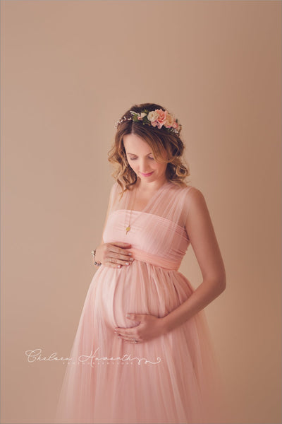 Kaitlyn Gown • Mesh Infinity Gown • Maternity Dress • Pregnancy Gown • Bridesmaid Dress • Senior Photos • Photo Shoot • Boho Dress | by Sew Trendy